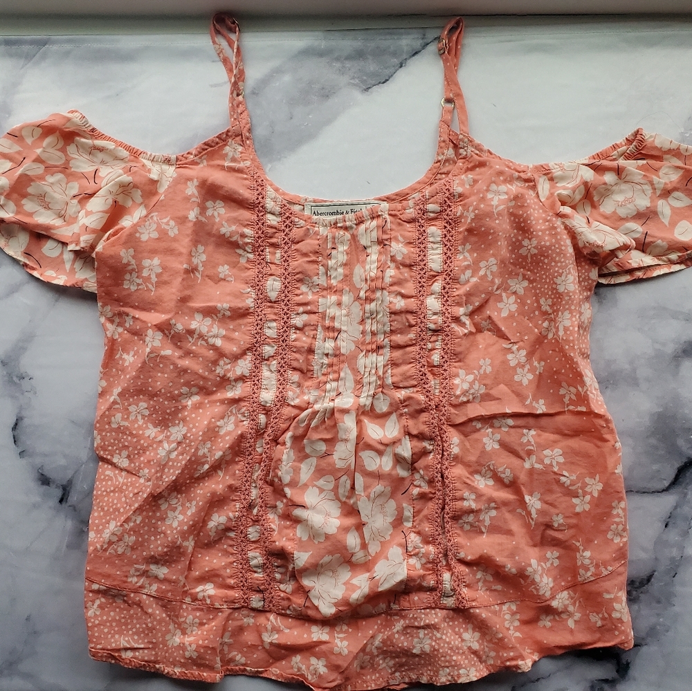 abercrombie off the shoulder floral top